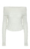 Pieces Bluse - Naya Off Shoulder Lace - Cloud Dancer