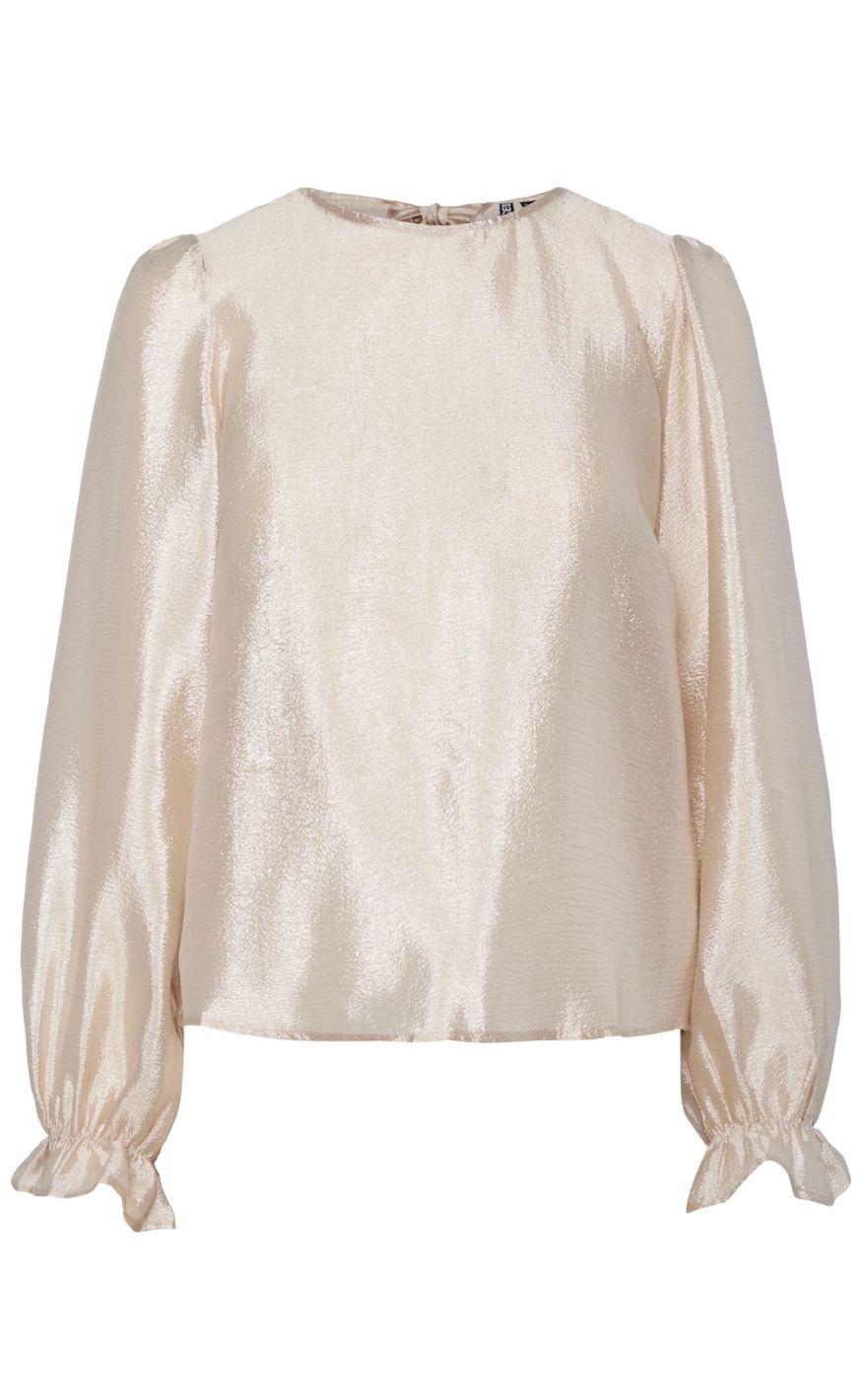 Pieces Bluse - Olina LS Reversible - Silver Gray