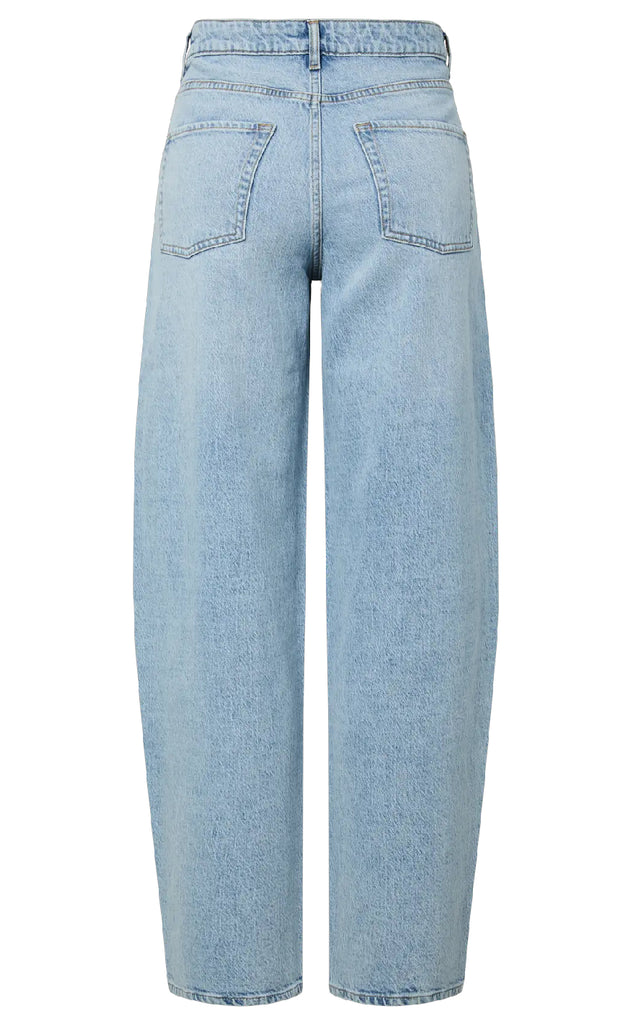 Pieces Buker - Grace MW Barrel - Light Blue Denim