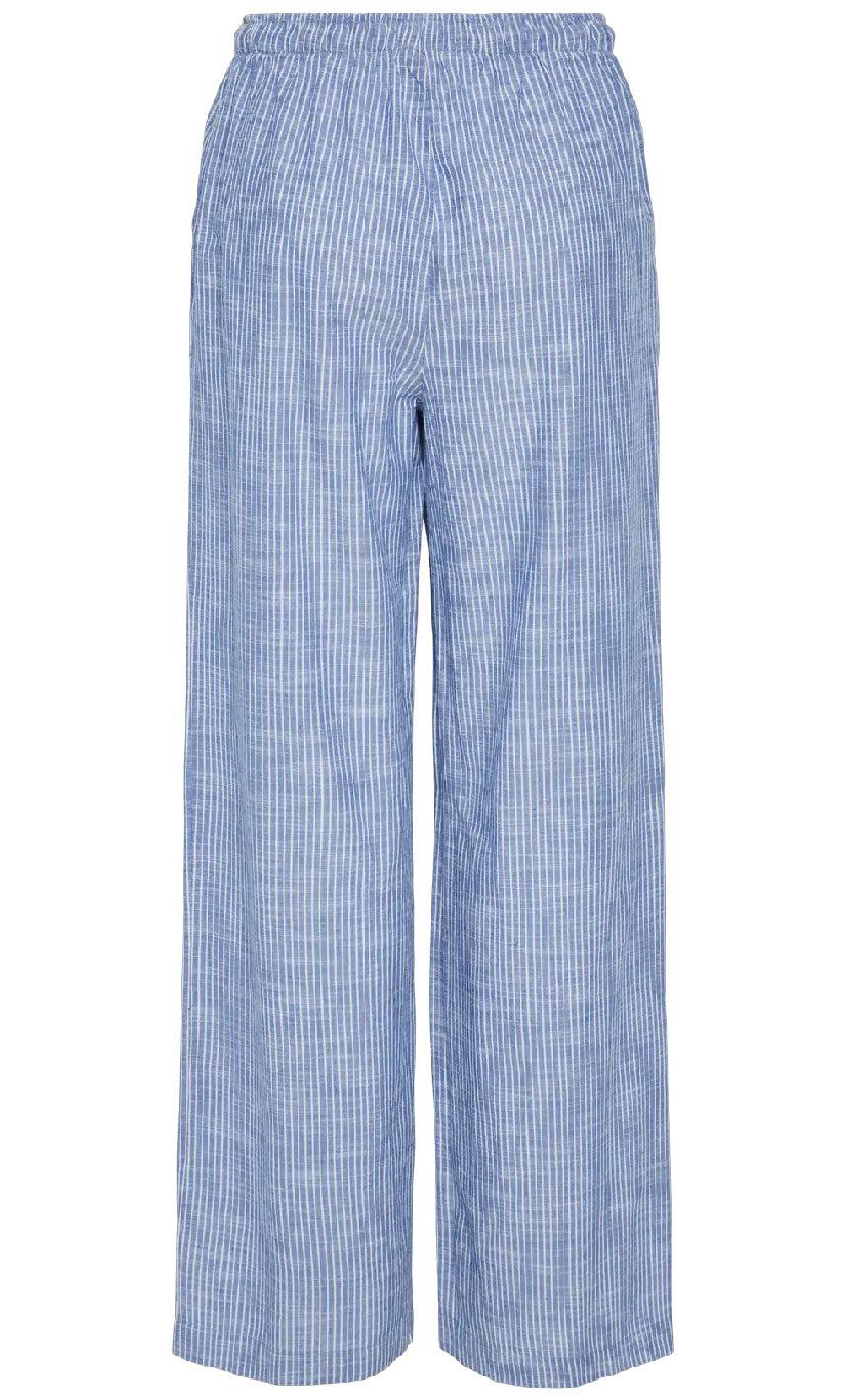 Pieces Bukser - Apia - Nautical Blue/Bright White