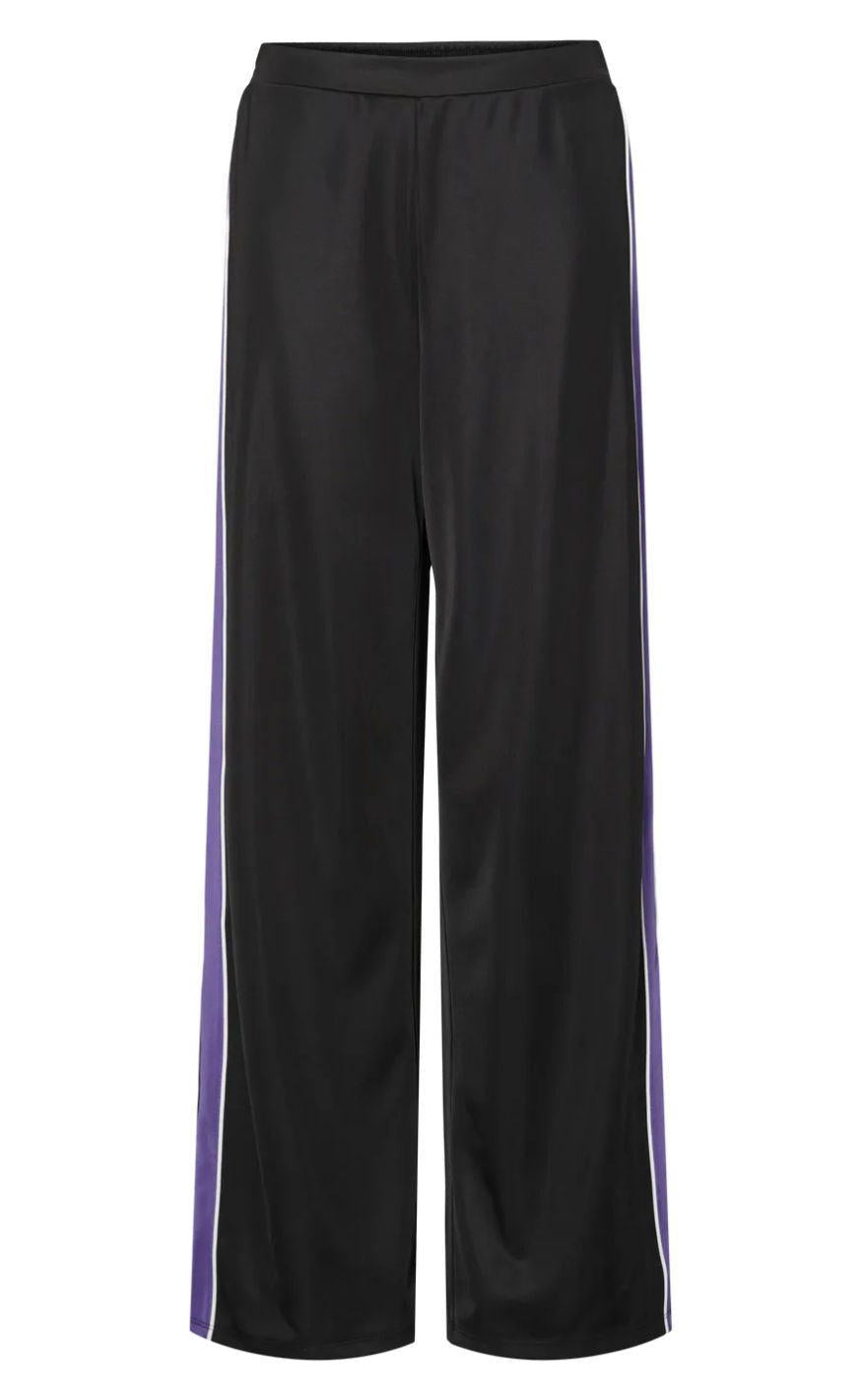 Pieces Bukser - Felicia - Black/Ultraviolet