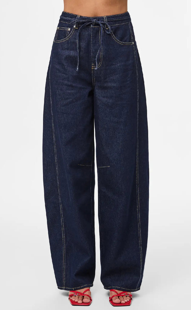 Pieces Bukser - Fenna - Dark Blue Denim