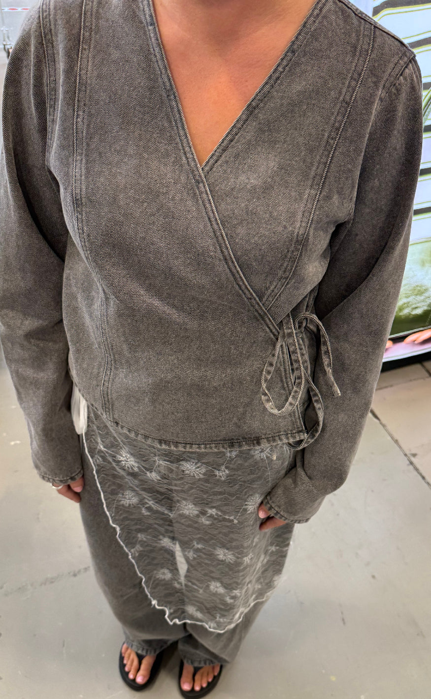 Pieces Skjorte - Fenna - Grey Denim