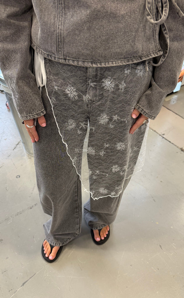 Pieces Bukser - Fenna - Grey Denim