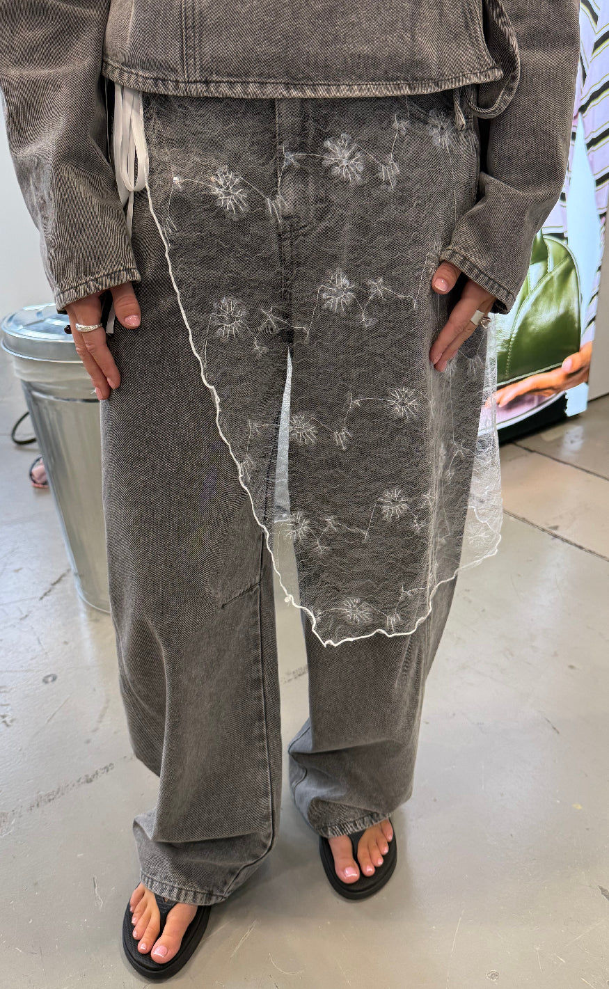 Pieces Bukser - Fenna - Grey Denim