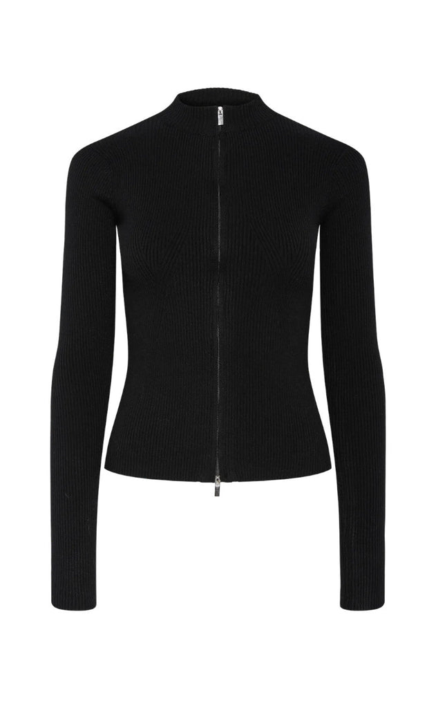 Pieces Cardigan - Crista Zip - Black