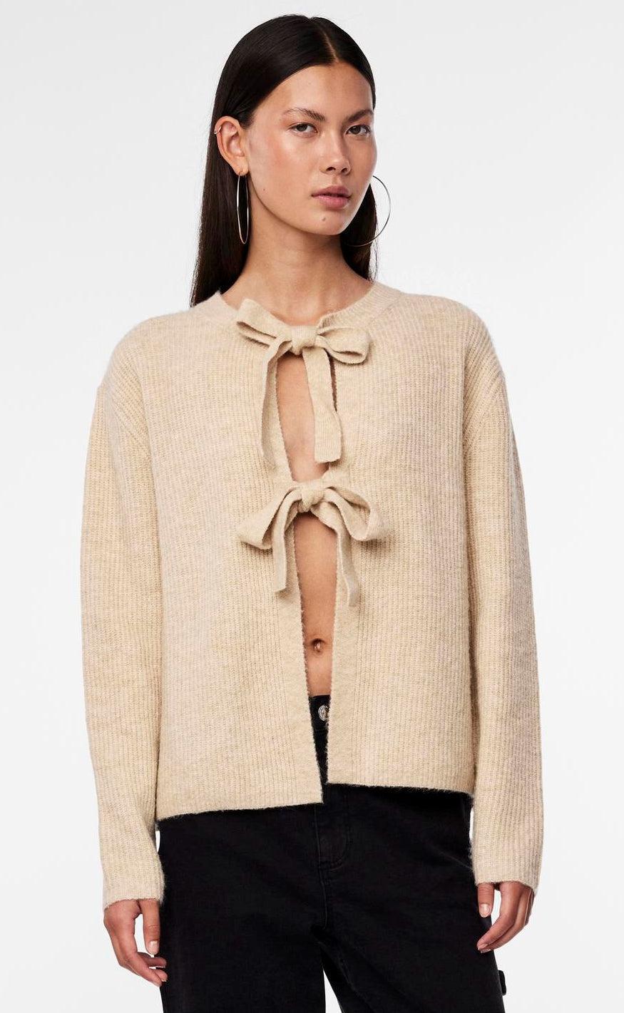 Pieces Cardigan - Silly - White Pepper/Melange