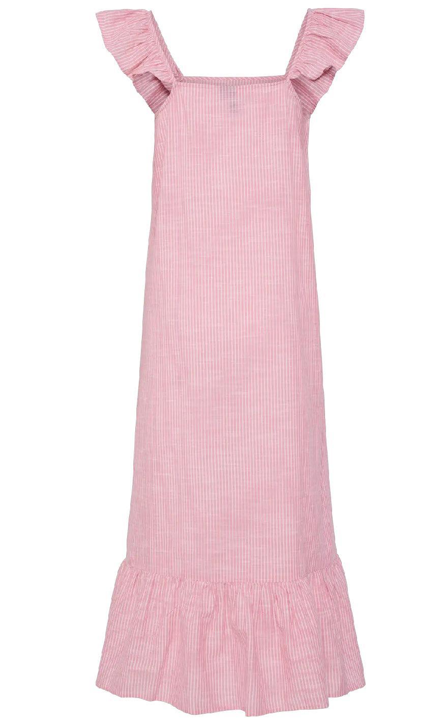 Pieces Kjole - Apia - Pink Lemonade/Bright White
