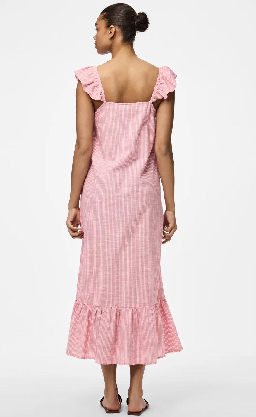 Pieces Kjole - Apia - Pink Lemonade/Bright White