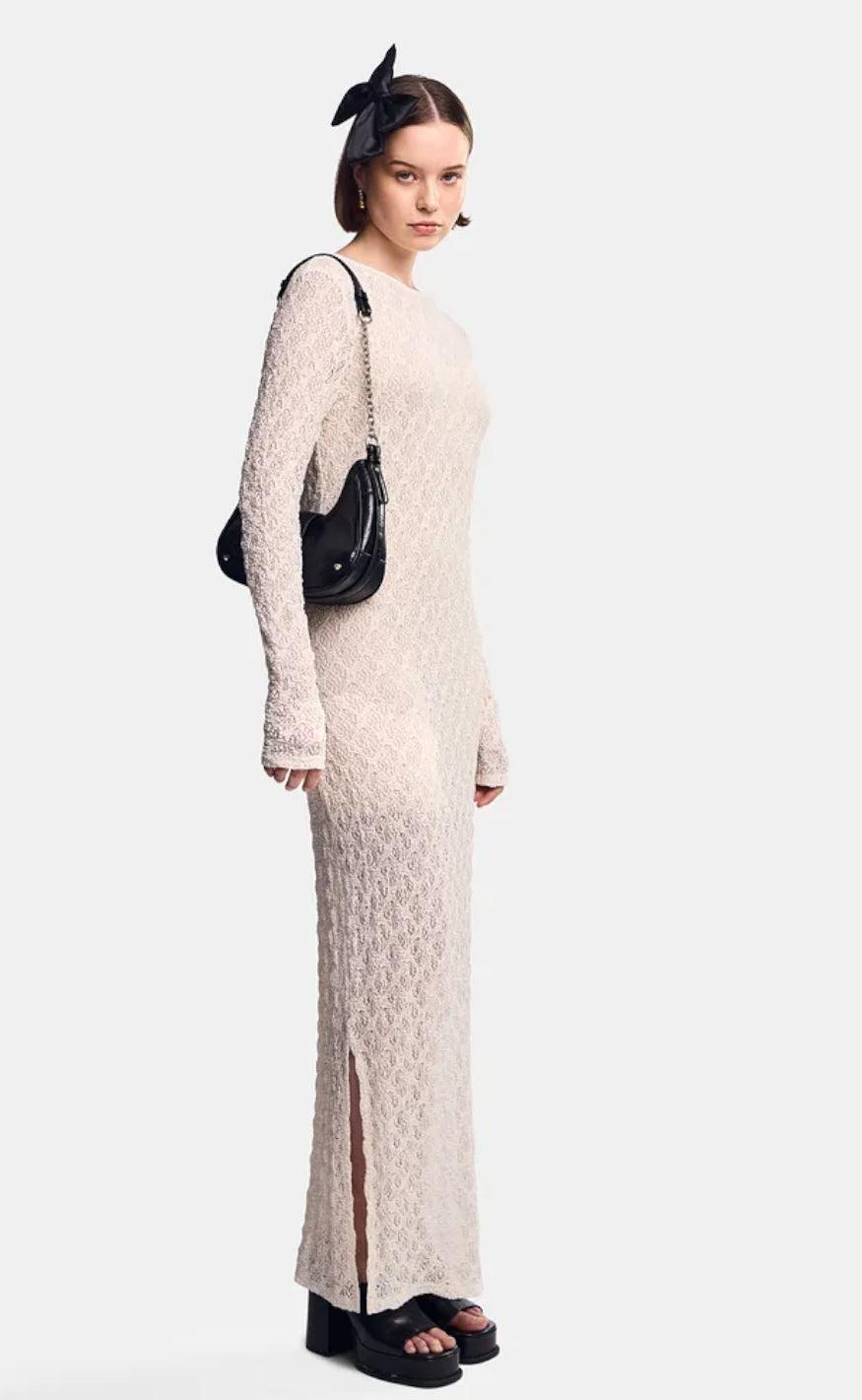 Pieces Kjole - Naya O-Neck Lace - Cloud Dancer