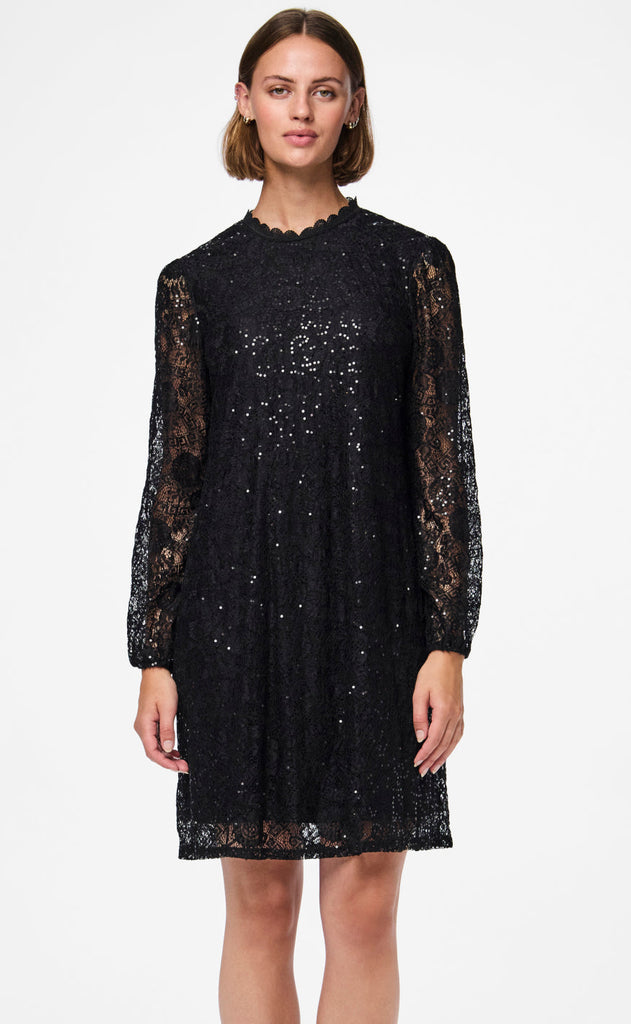 Pieces Kjole - Olline Lace Sequins - Black