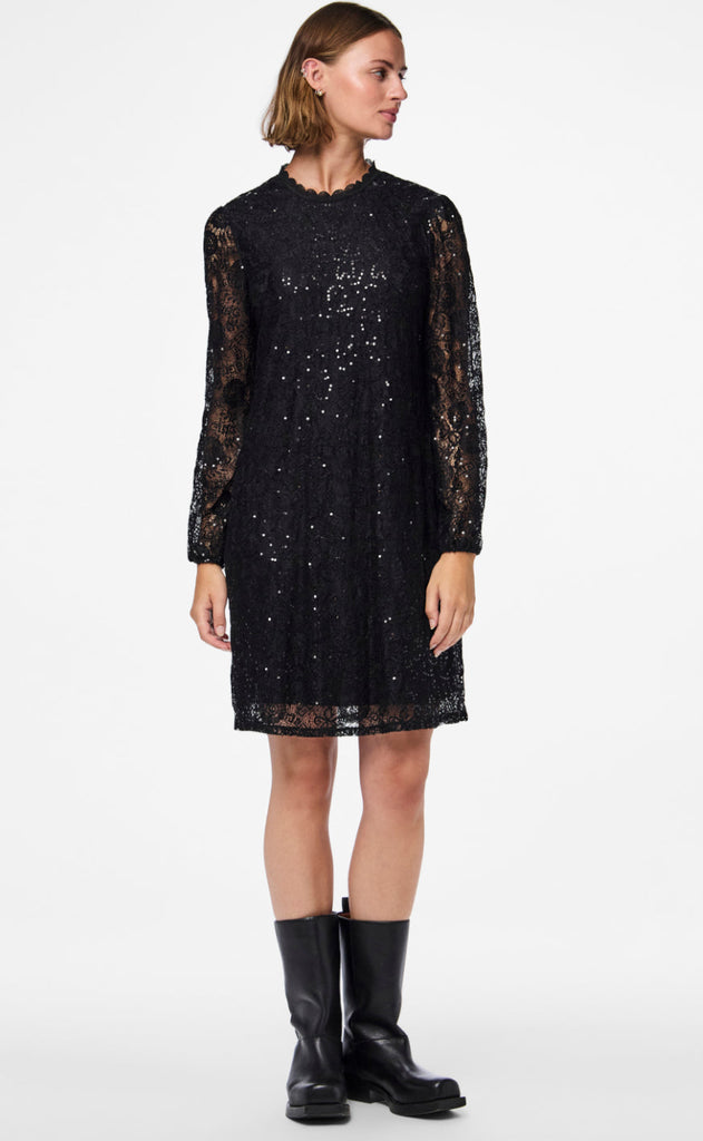 Pieces Kjole - Olline Lace Sequins - Black