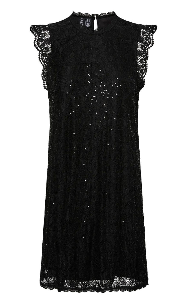 Pieces Kjole - Olline SL Lace Sequins - Black