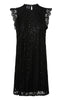 Pieces Kjole - Olline SL Lace Sequins - Black