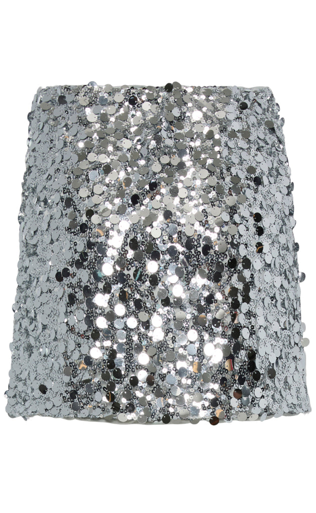 Pieces Nederdel - Disco - Silver Sequins