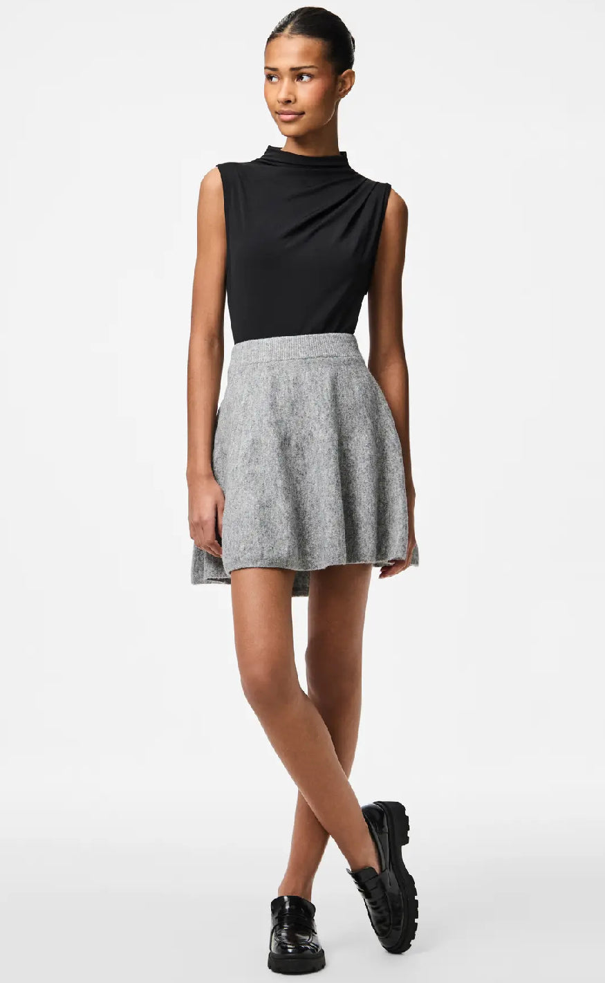 Pieces Nederdel - Familla - Medium Grey Melange