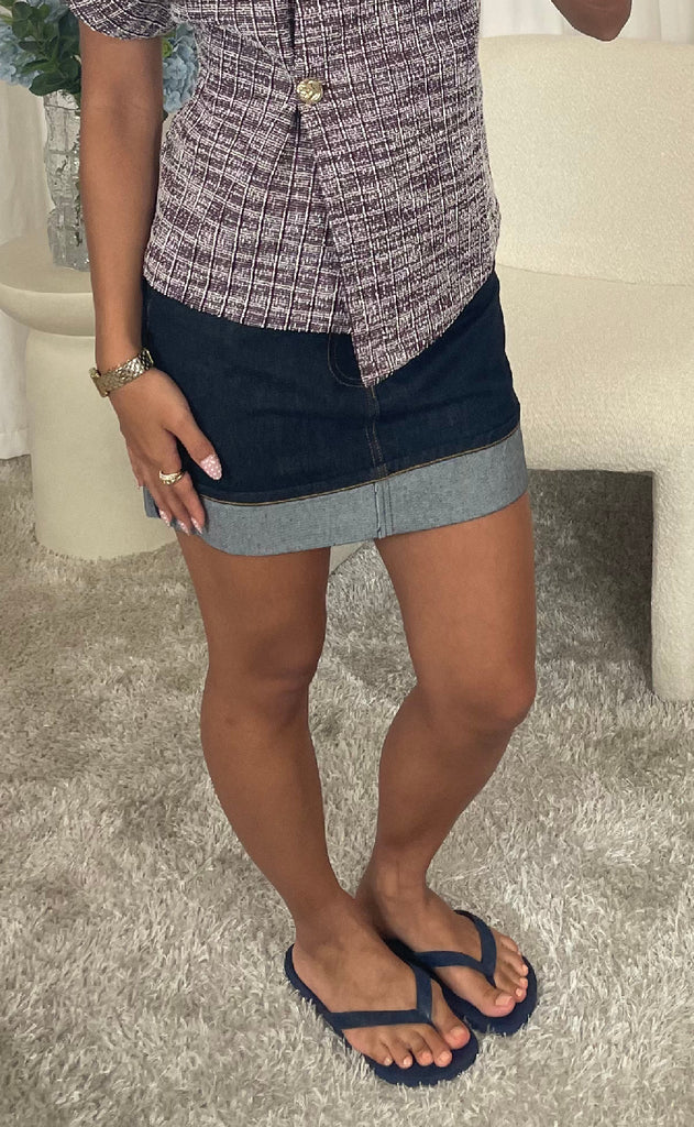 Pieces Nederdel - Franna - Dark Blue Denim