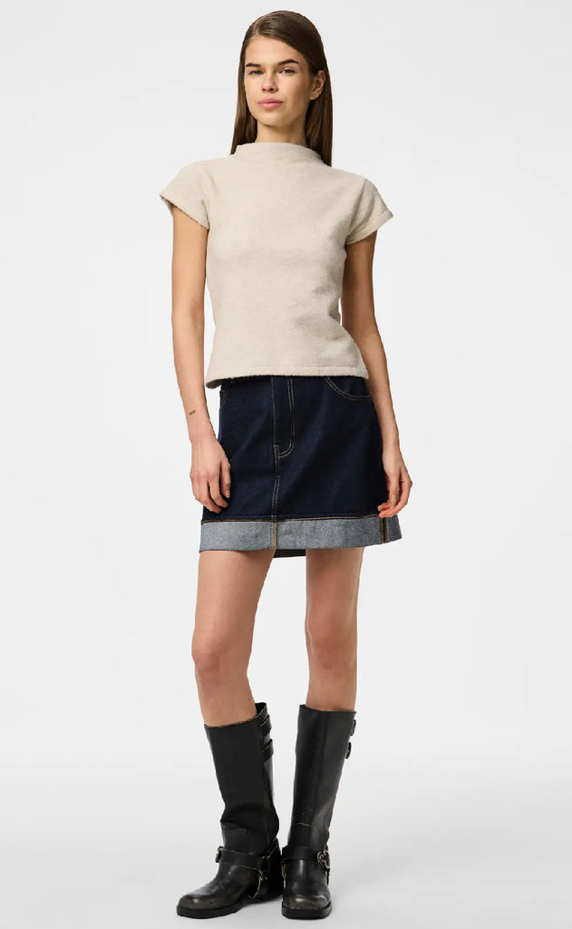 Pieces Nederdel - Franna - Dark Blue Denim