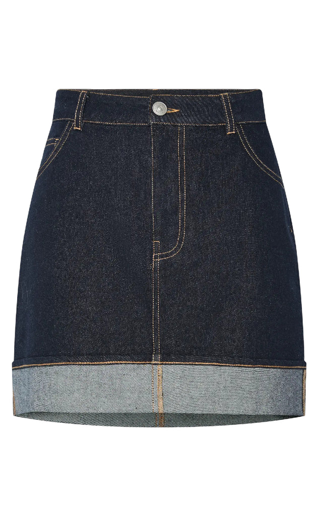 Pieces Nederdel - Franna - Dark Blue Denim