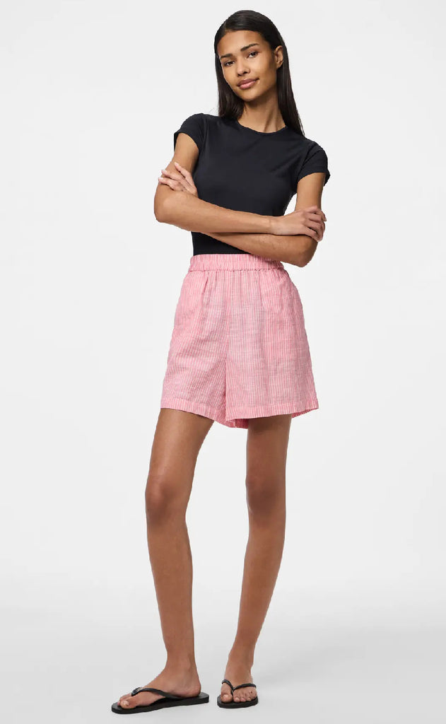 Pieces Shorts - Apia - Pink Lemonade/Bright White