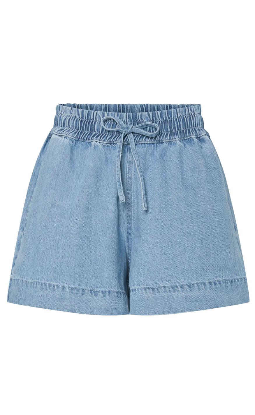 Pieces Shorts - Flora - Light Blue Denim