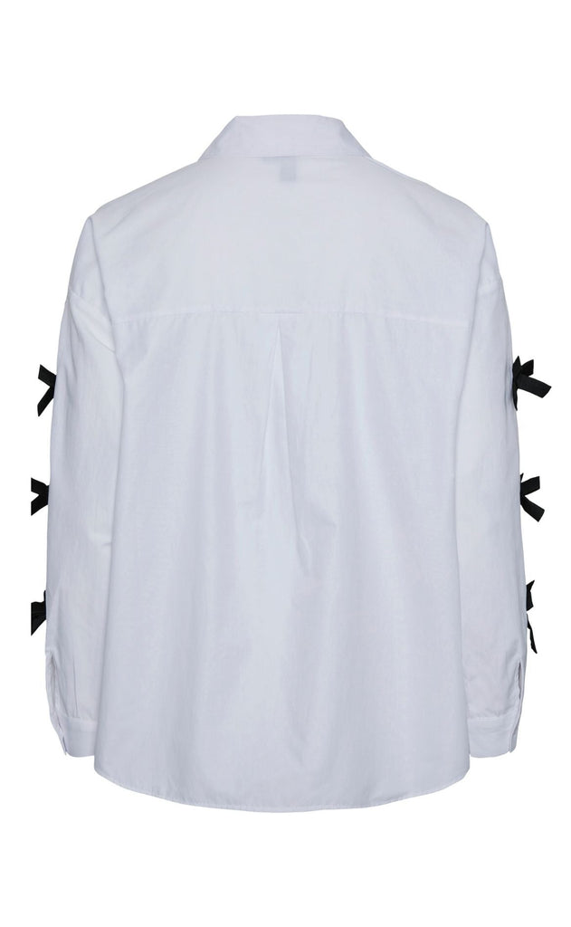 Pieces Skjorte - Bell - Bright White With Black Bows