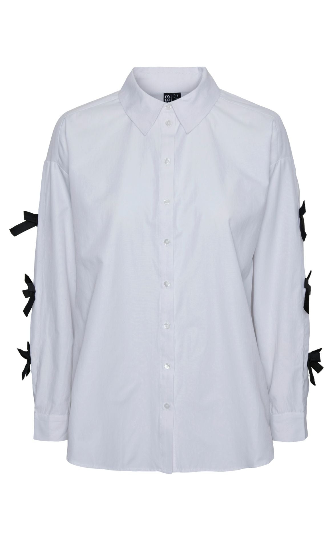 Pieces Skjorte - Bell - Bright White With Black Bows