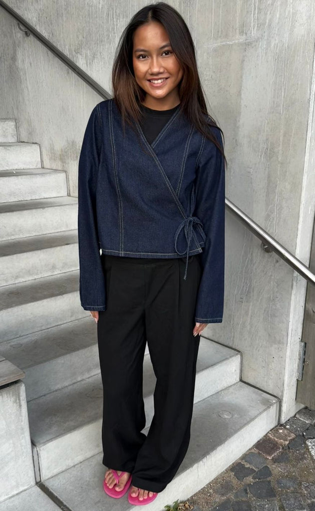 Pieces Skjorte - Fenna - Dark Blue Denim