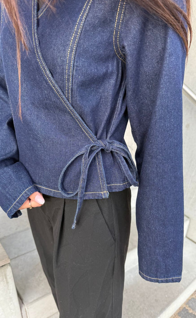 Pieces Skjorte - Fenna - Dark Blue Denim