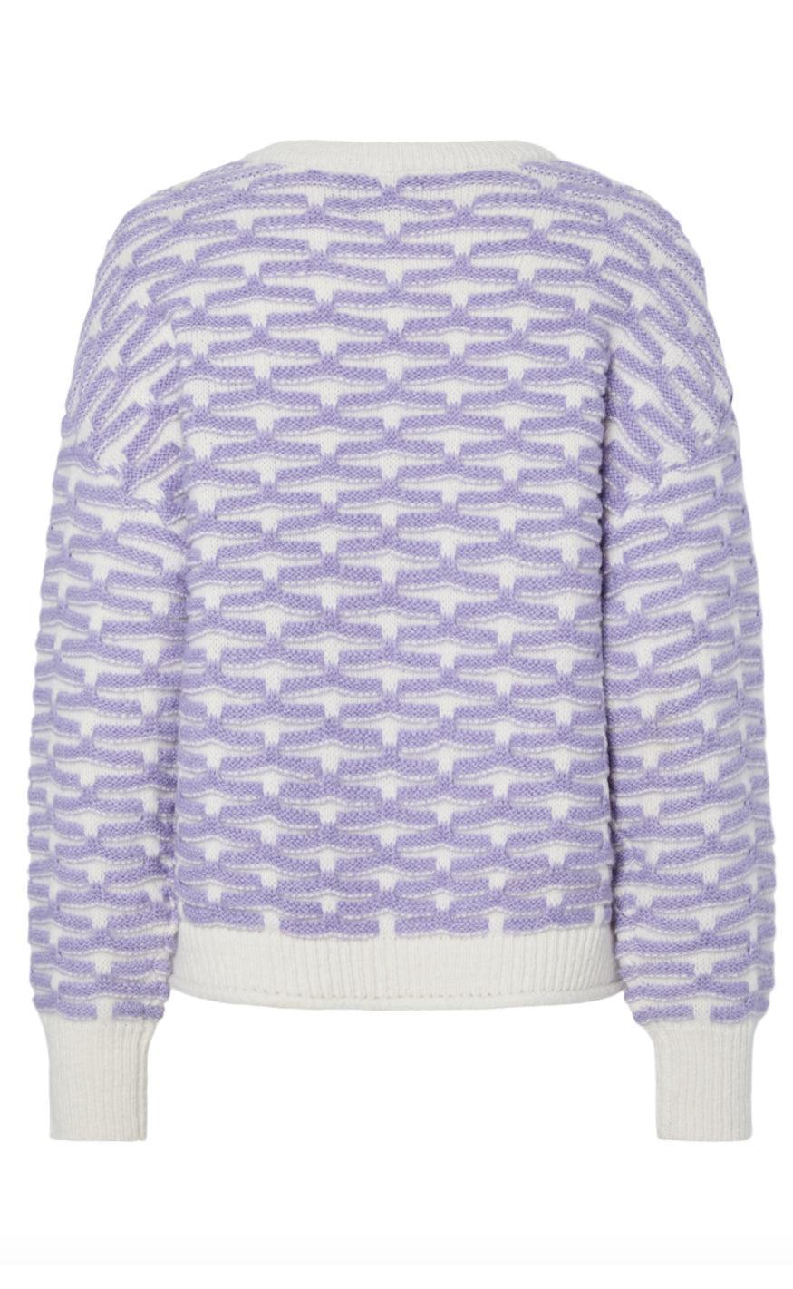 Pieces Strik - Diana - Cloud Dancer/Lavender