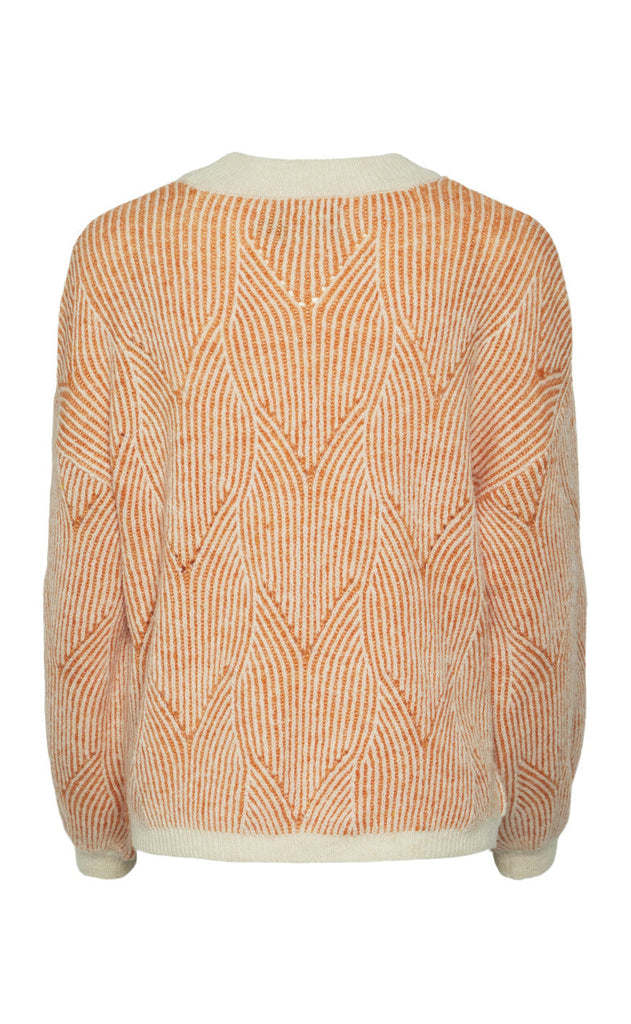 Pieces Sweater - Jenna - Whitecap Gray/Burnt Orange