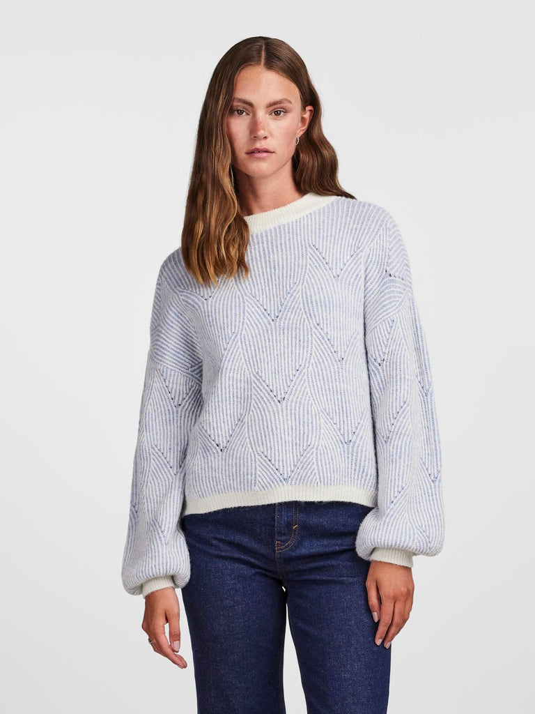 Pieces Sweater - Jenna - Whitecap Gray/Faded Denim