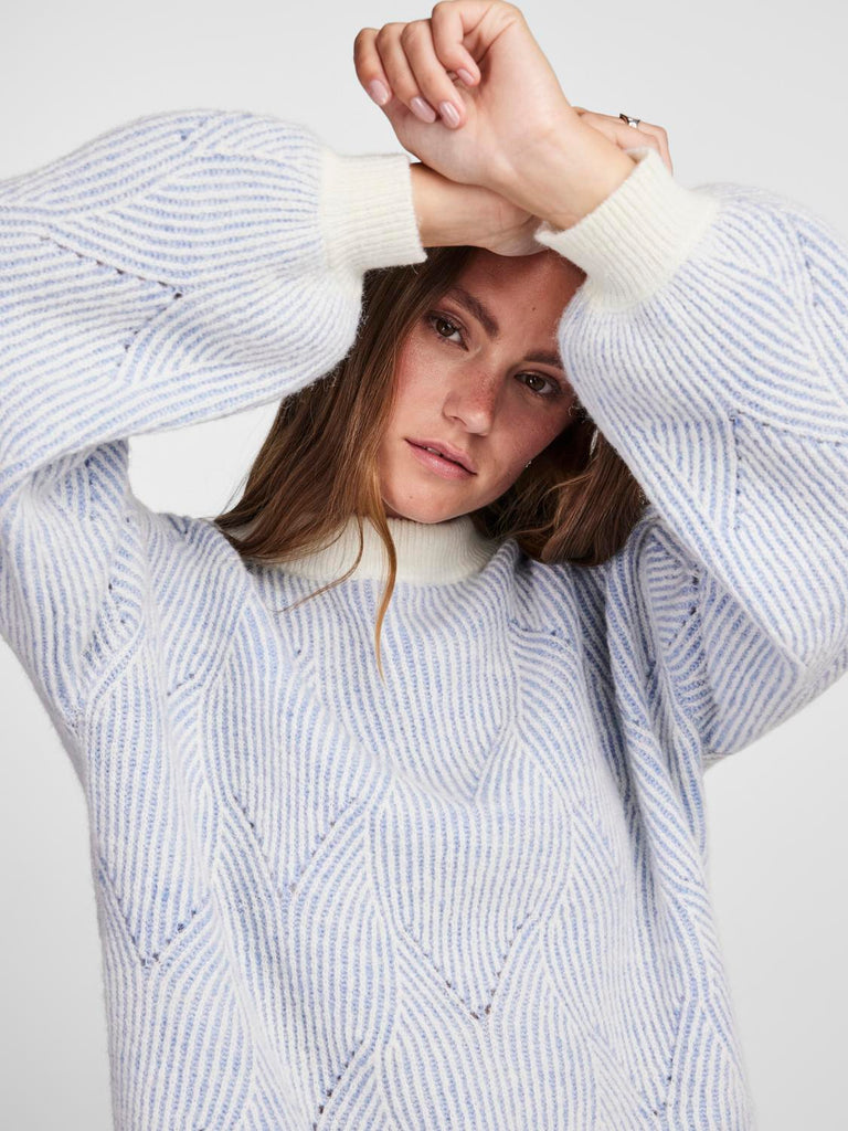 Pieces Sweater - Jenna - Whitecap Gray/Faded Denim