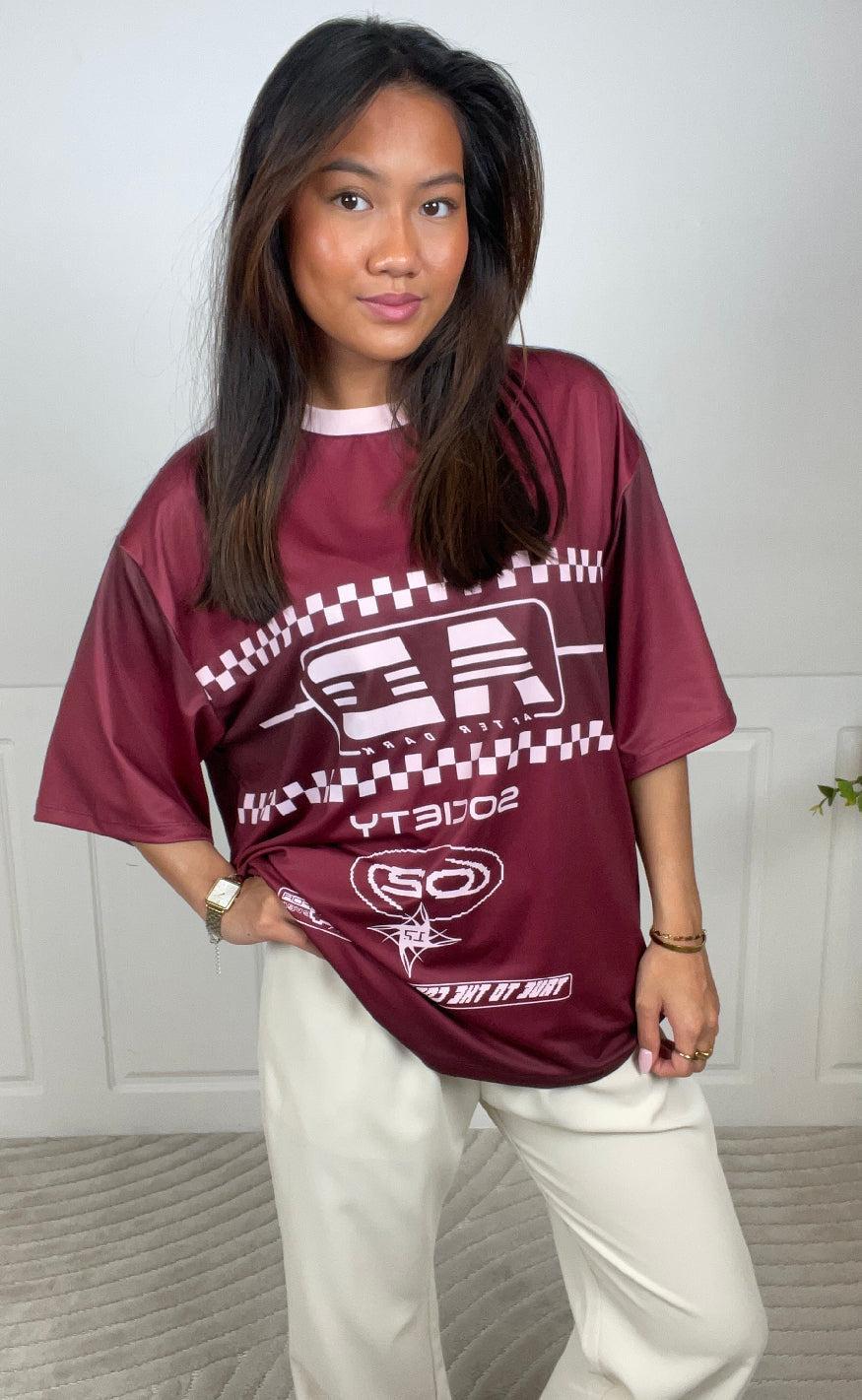 Pieces T-Shirt - Dalula - Tawny Port/Chicory Coffee