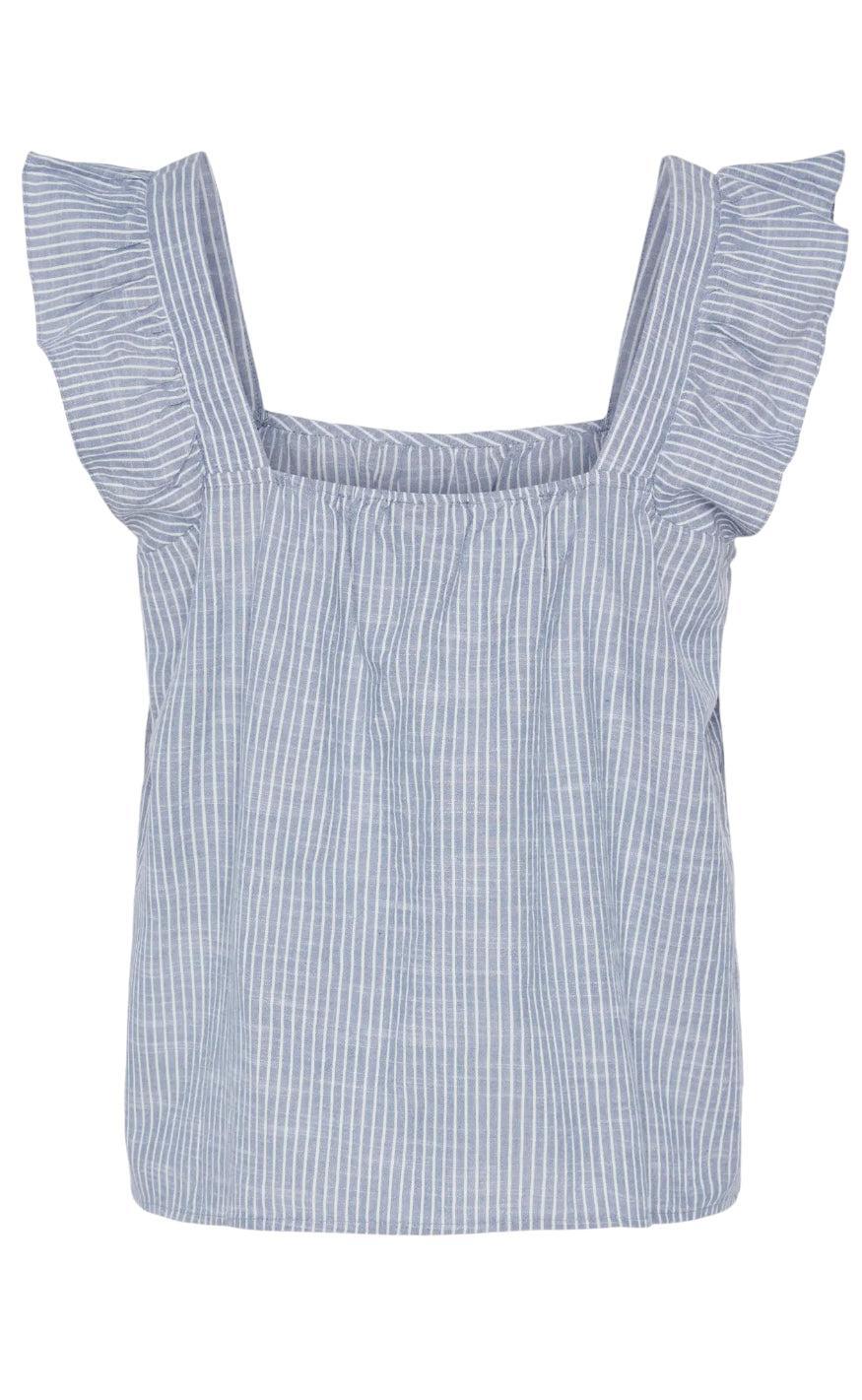 Pieces Top - Apia - Coronet Blue/Bright White