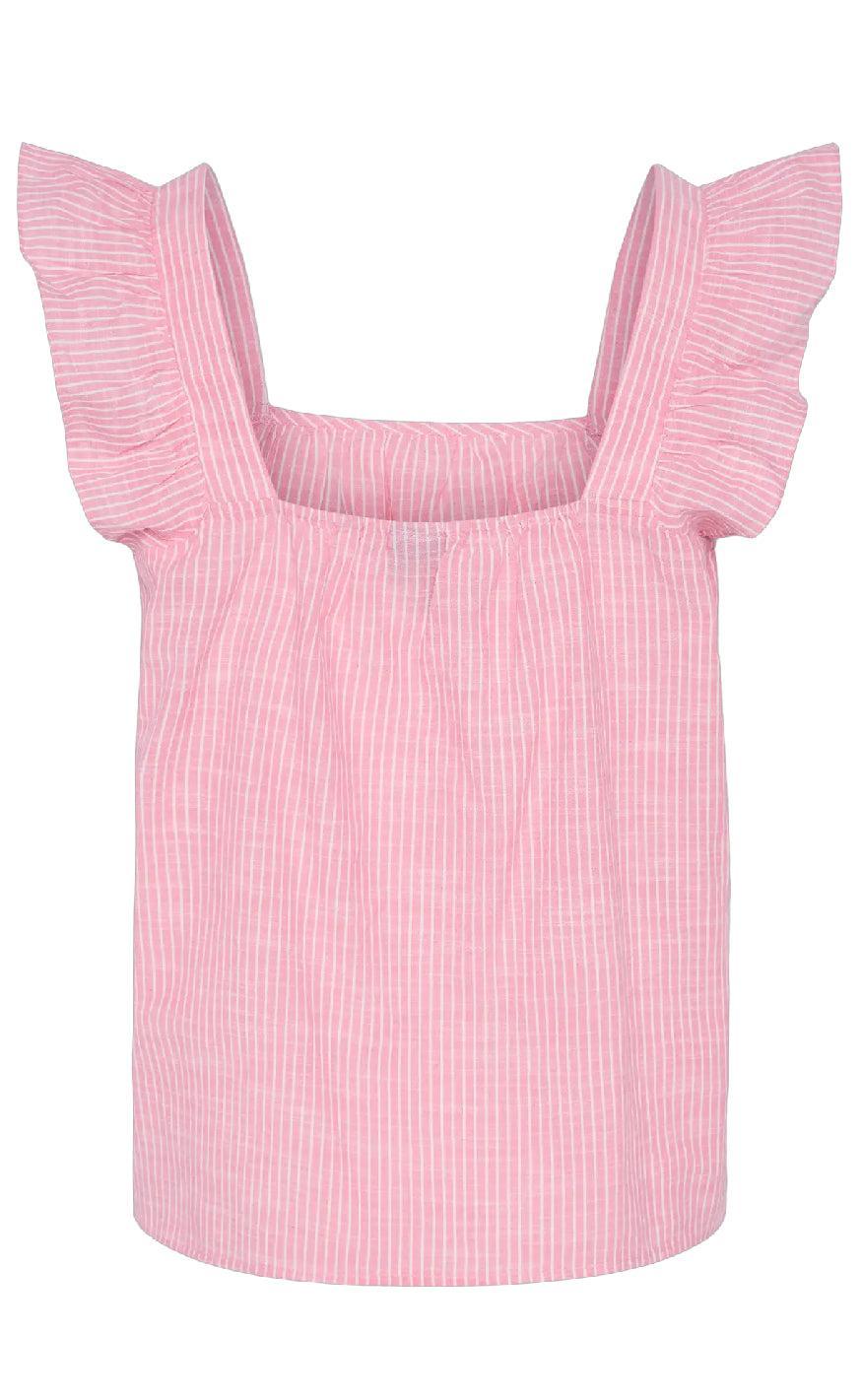 Pieces Top - Apia - Pink Lemonade/Bright White