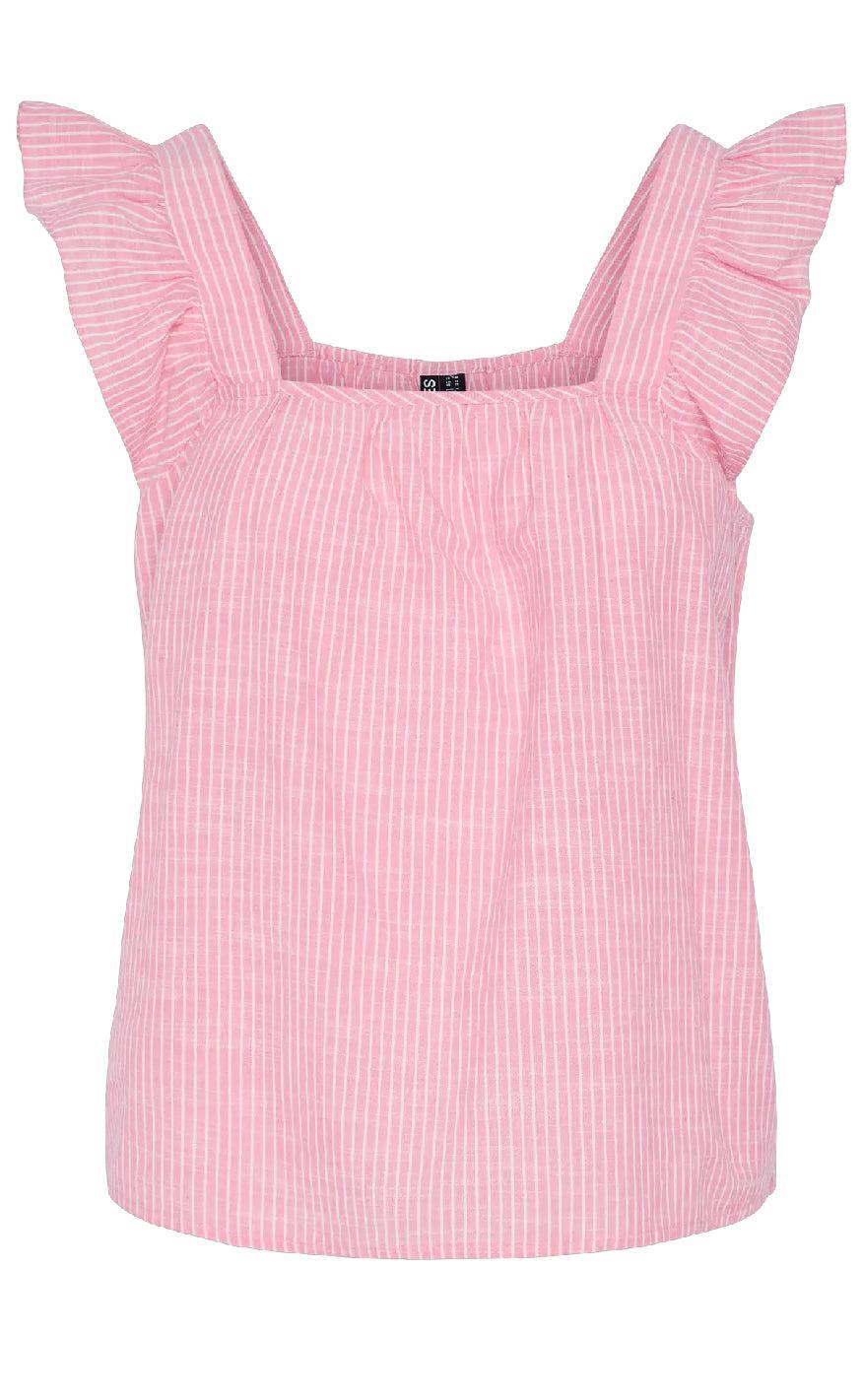 Pieces Top - Apia - Pink Lemonade/Bright White