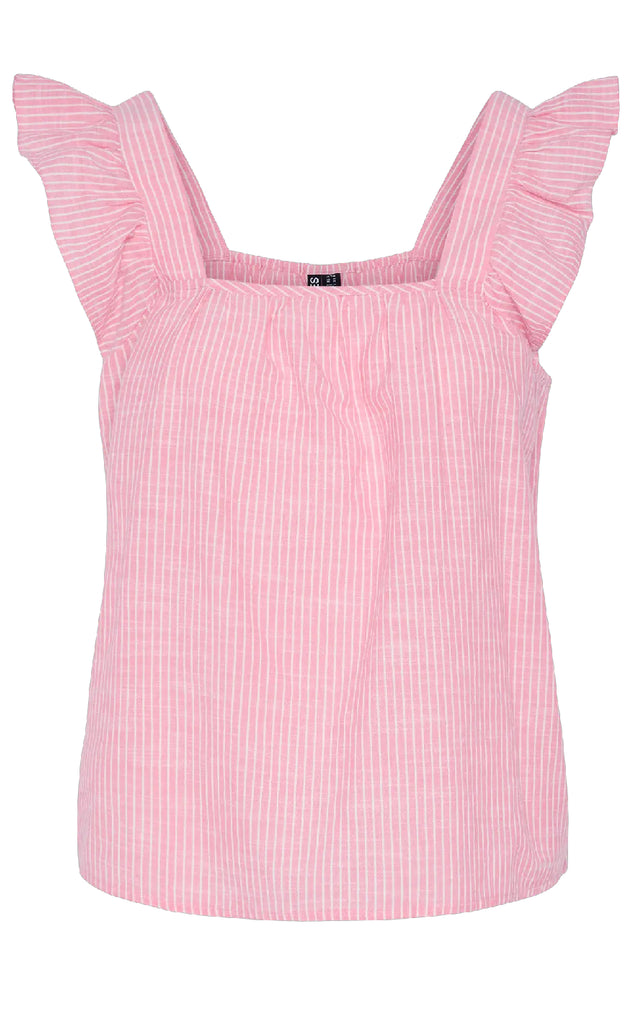 Pieces Top - Apia - Pink Lemonade/Bright White