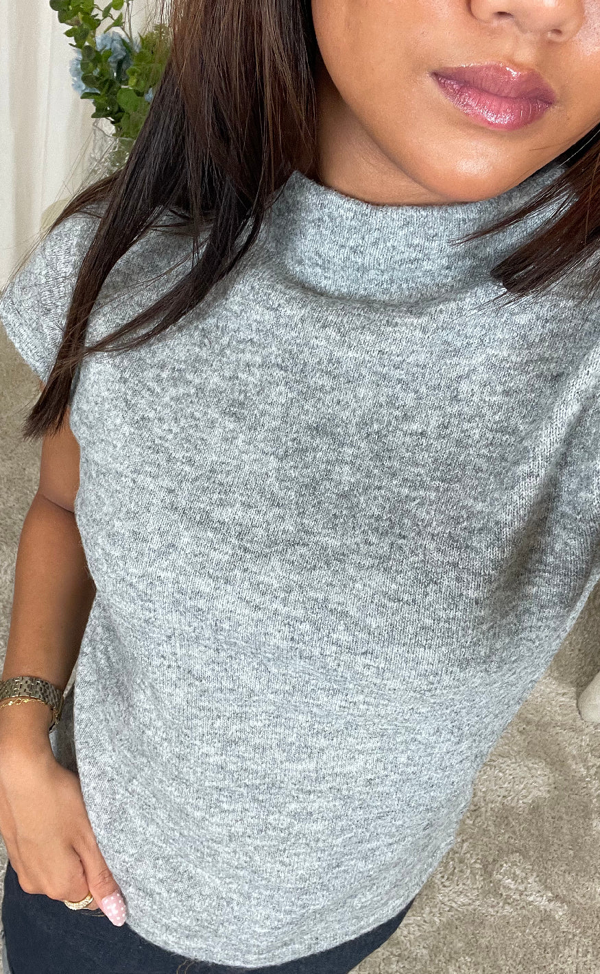 Pieces Top - Familla - Medium Grey Melange