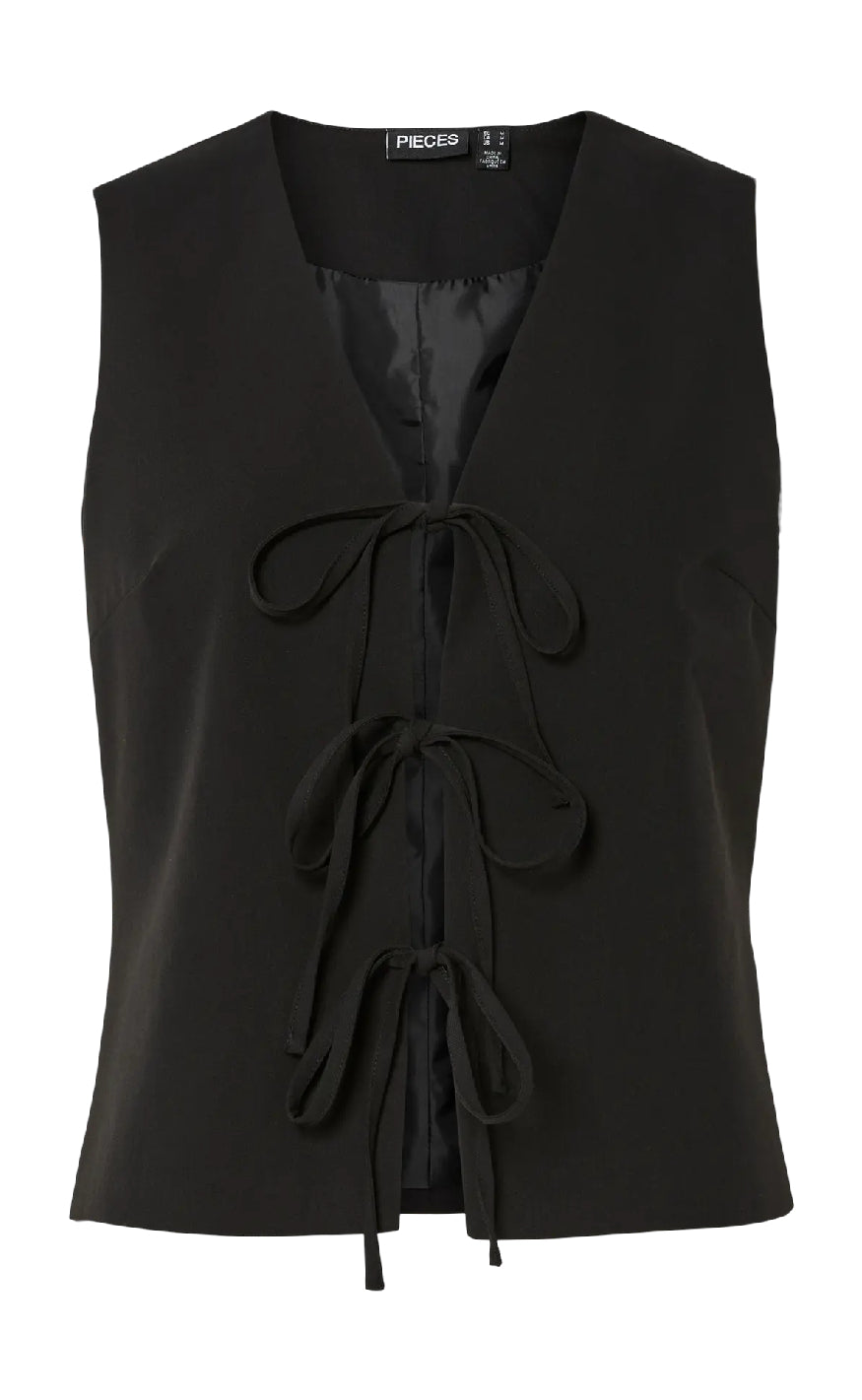 Pieces Top - Frida Tie - Black