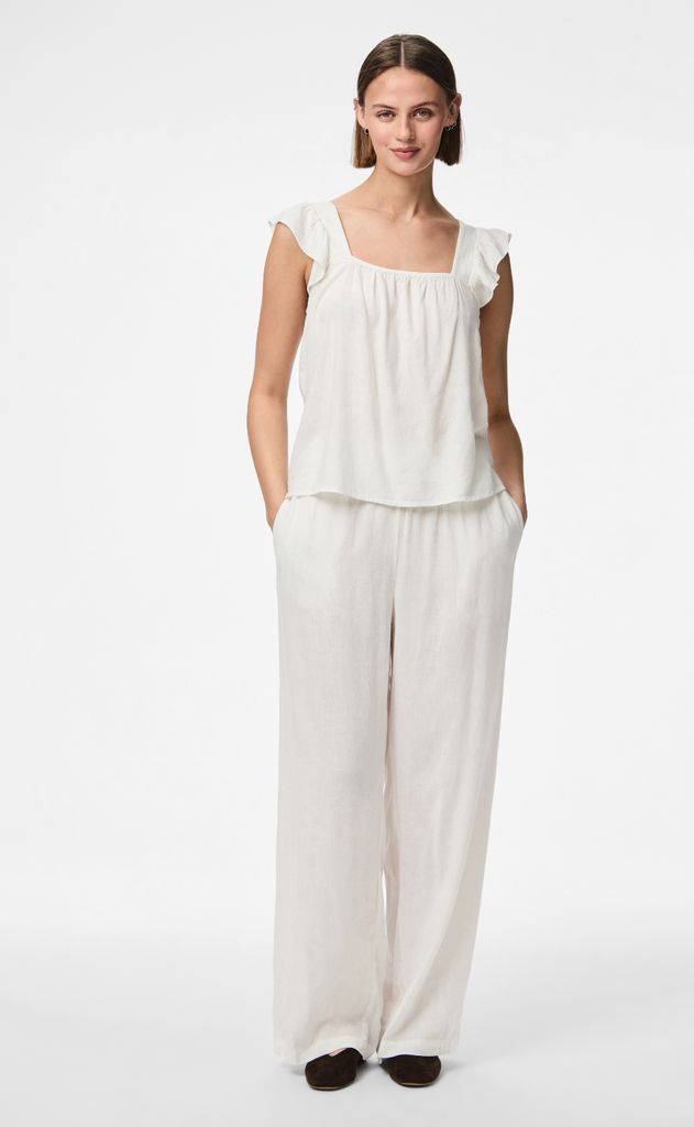 Pieces Top - Pia - Bright White