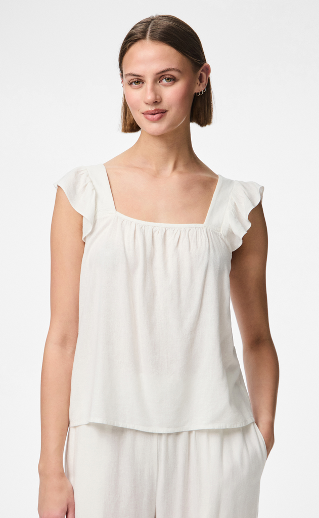 Pieces Top - Pia - Bright White