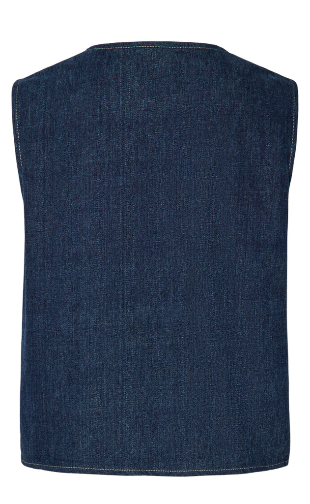 Pieces Vest - Fabia - Dark Blue Denim