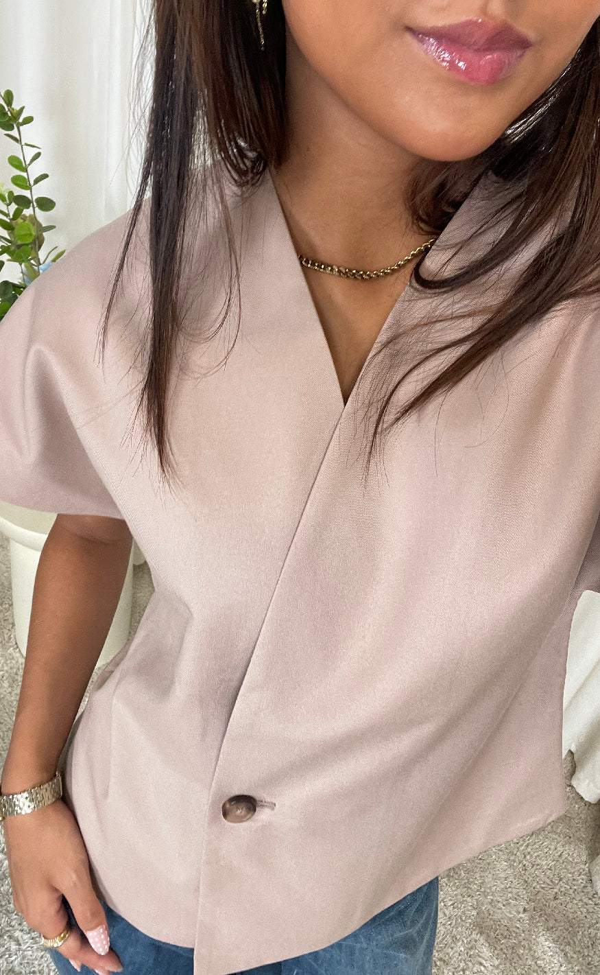 Pieces Vest - Fami - Silver Mink