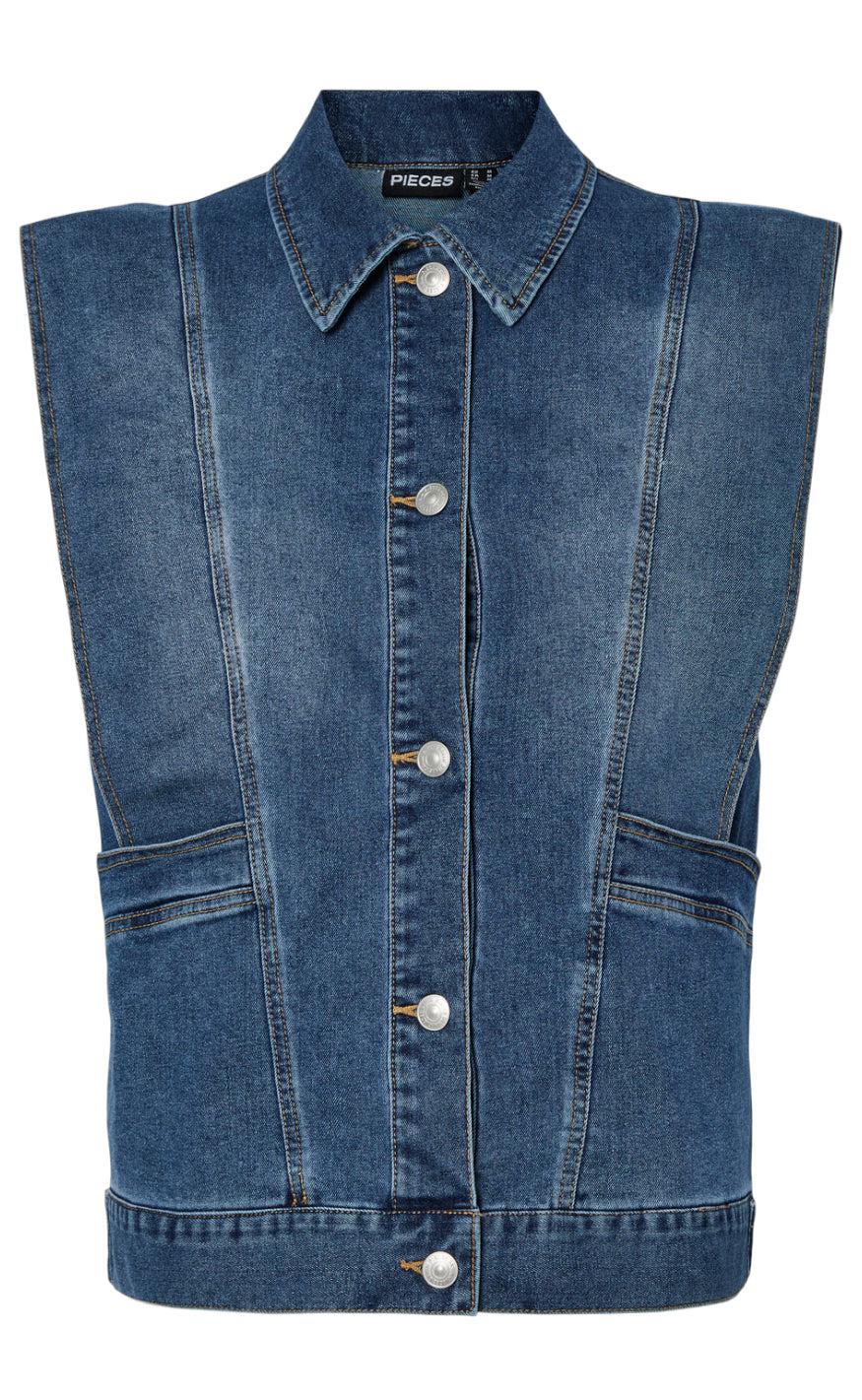 Pieces Vest - Femma - Medium Blue Denim