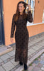Say INA Copenhagen Kjole - Rie Mesh - Brown W. Black Hearts