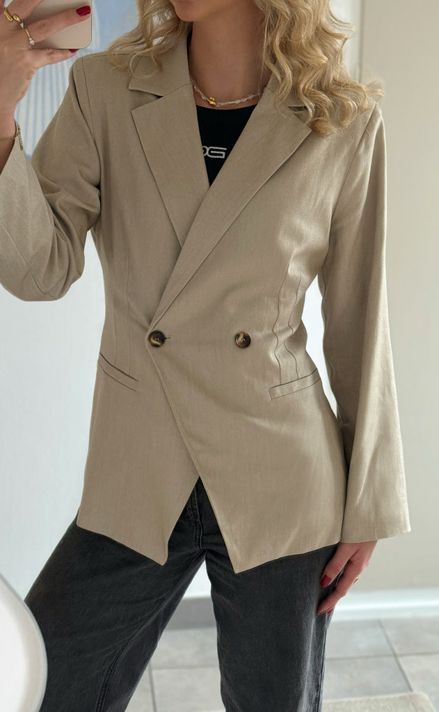 Say INA Copenhagen Blazer - Anne Asymmetrical - Sand