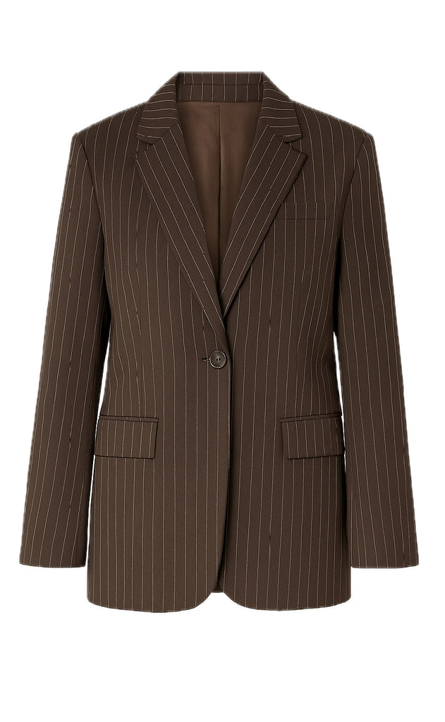 Say INA Copenhagen Blazer - Liva - Dark Brown Pinstripe