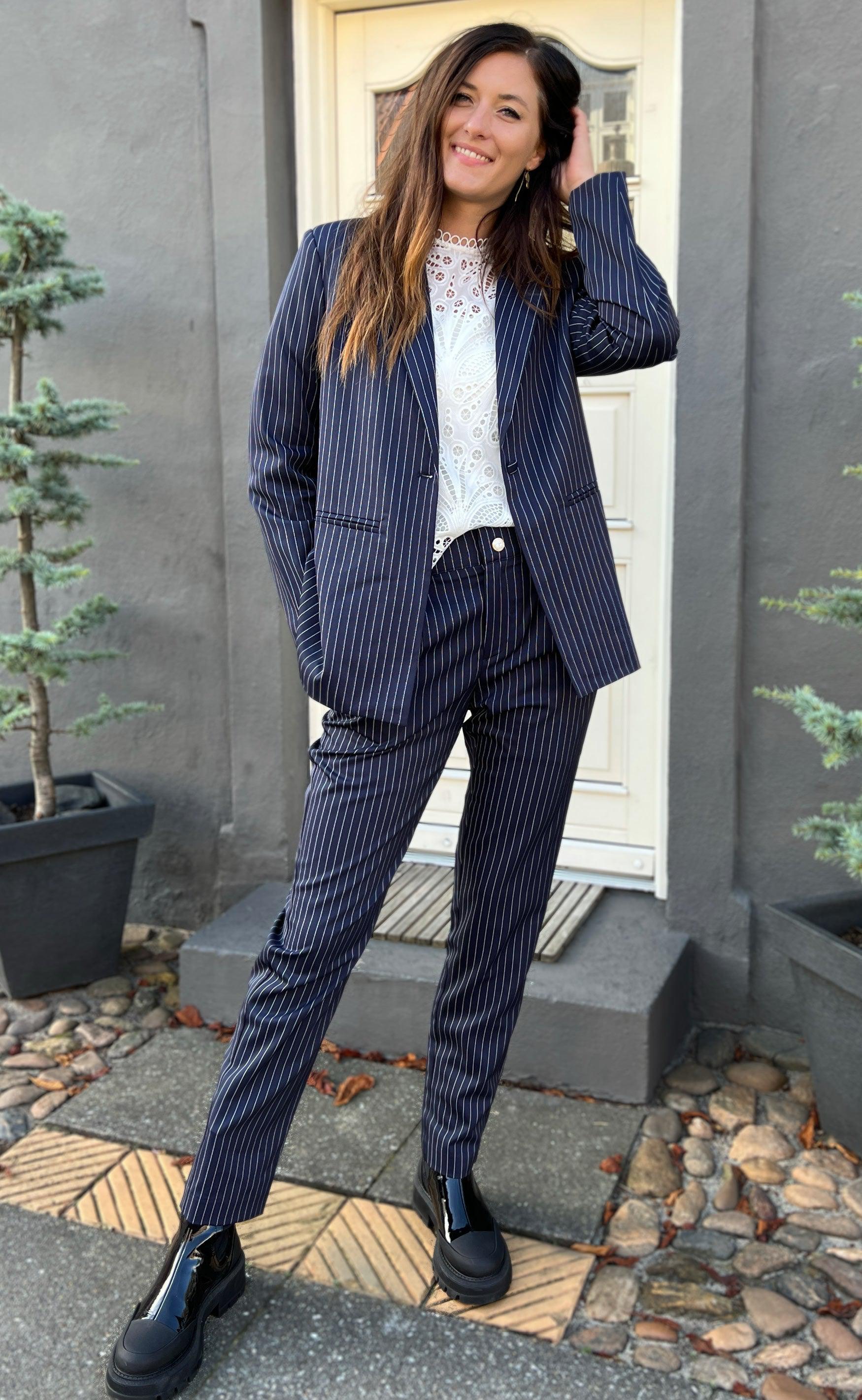 Say INA Copenhagen Blazer - Zoey - Navy Pinstripe