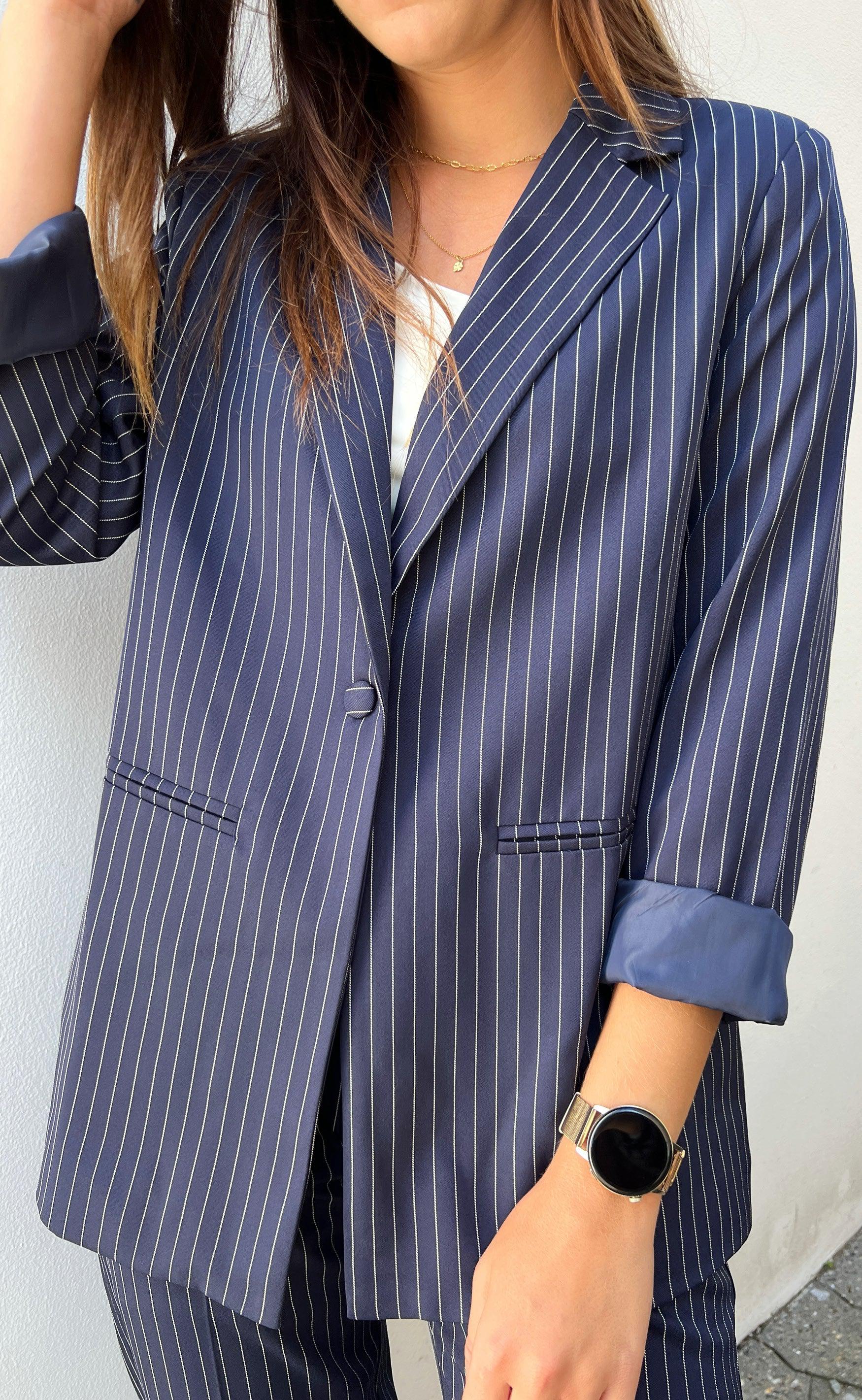 Say INA Copenhagen Blazer - Zoey - Navy Pinstripe